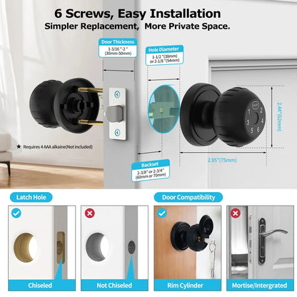 Viladepot Smart Fingerprint Door Lock – App Control, Passcode & Touchscreen Keypad for Indoor Security