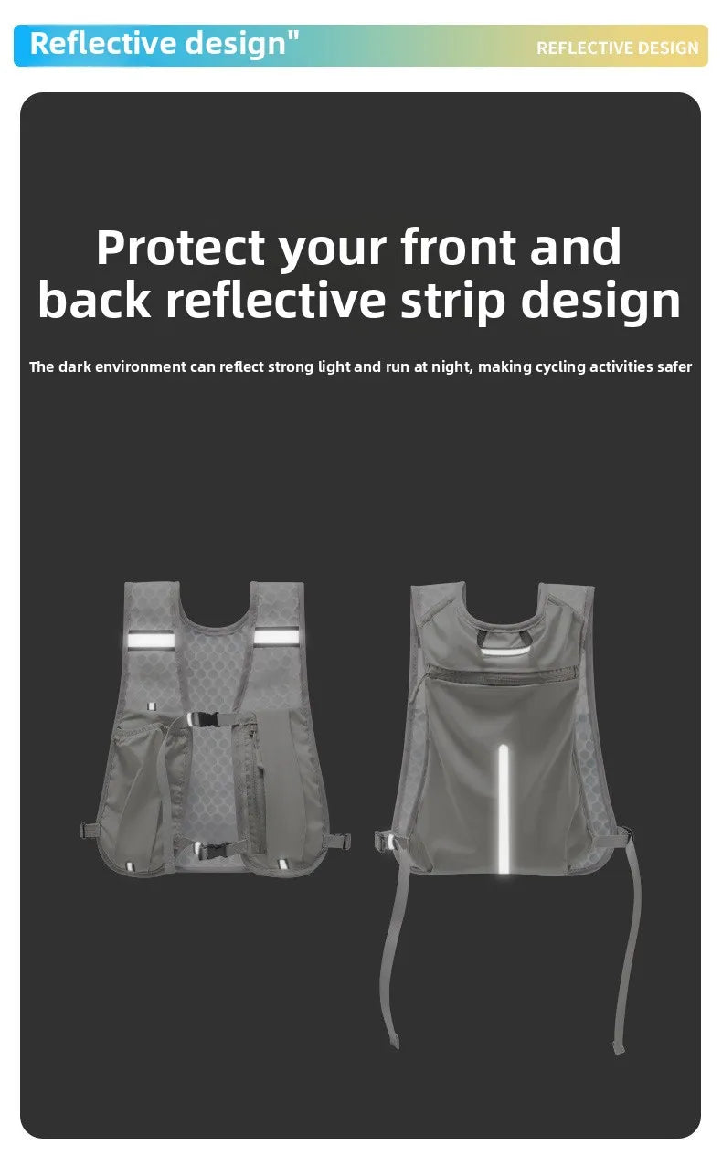 Lightweight Reflective Running & Biking Vest | Hydration Chest Pack with Phone Storage Pocket