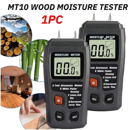 MT10 Digital Wood Moisture Meter - Accurate Hygrometer with Large LCD Display, Wall and Wood Moisture Detector