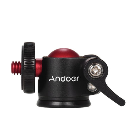 Andoer Mini Tripod Ball Head with 360° Swivel, U-Shaped Slot Design, Rotatable for DSLR Camera and Tripod