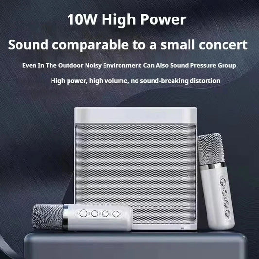 Portable Karaoke Machine with 2 Wireless Microphones — Boombox Player with AUX, TF Card, U Disk & Voice Changer for Parties