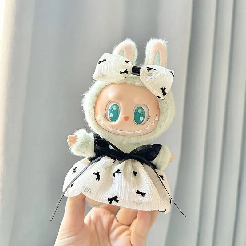 17cm Labubu Doll Clothes – Kpop EXO-Inspired Skirt & Sweater Outfit, V1 V2 Idol Clothing Gift