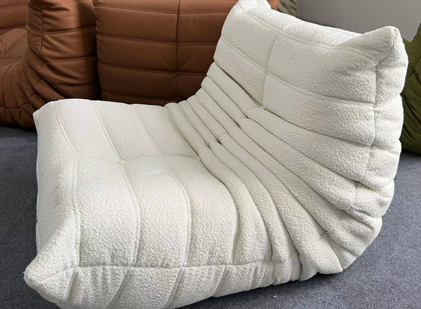 Caterpillar Single Sofa Chair – Cozy Tatami Lounge Chair for Living Room, Bedroom, Balcony, Reading, and Leisure