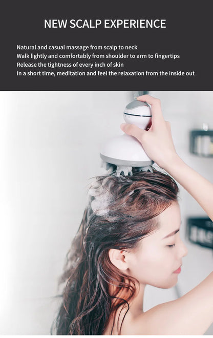 Electric Cordless Hair Scalp Massager – Handheld Portable Head Scratcher for Hair Growth, Deep Clean & Stress Relief