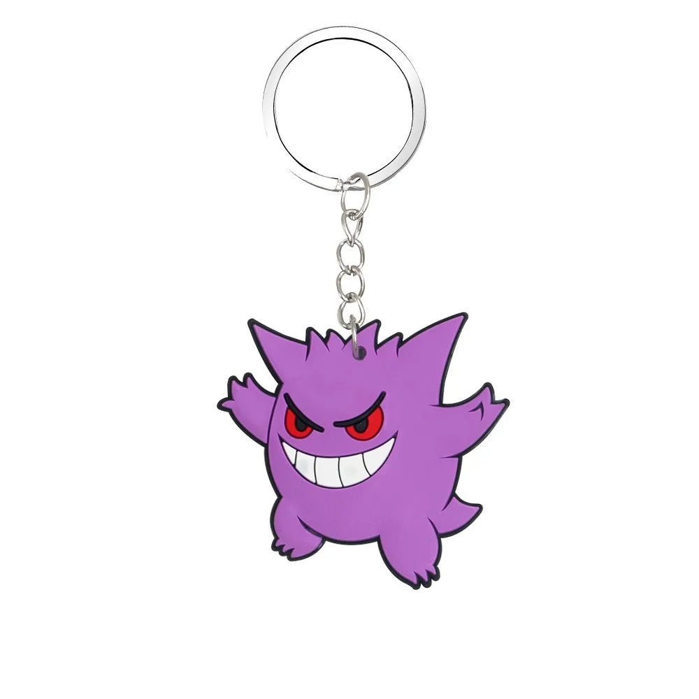 Pokémon PVC Keychain Set — Pikachu & Gengar Anime Figures, Cartoon Bag Pendant Accessories for Kids’ Birthday & Christmas Gifts