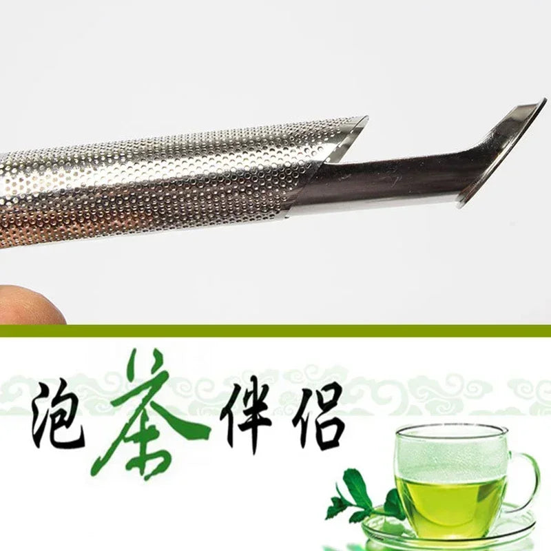 New Tea Strainer – Stainless Steel Infuser Pipe Design with Holder, Tea Spoon, and Filter for Perfect Brew