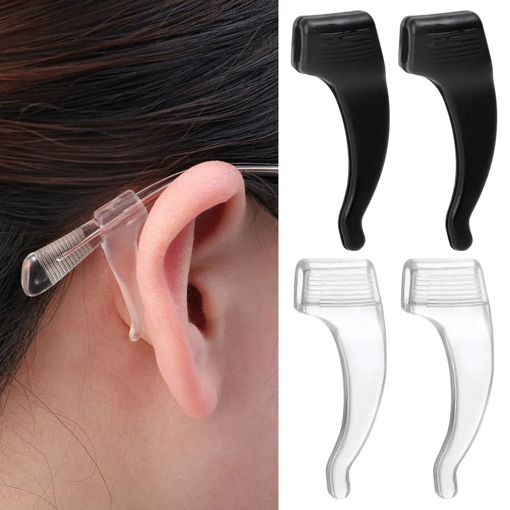 Anti-Slip Silicone Ear Hooks for Glasses | Elastic Eyewear Grip, Temple Holder & Fastener Accessories