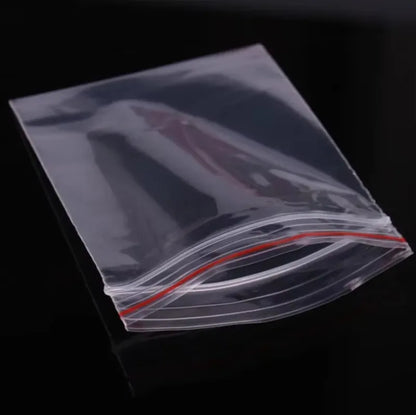 100pcs 50 Micron Clear PE Zip Lock Bags – Reclosable Plastic Pouches for Candy, Cookies & Dried Fruits