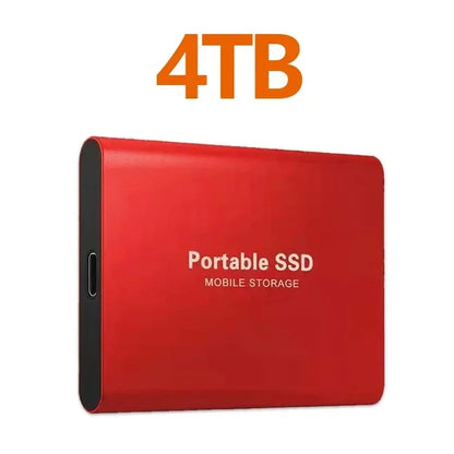 Portable SSD 1TB–4TB High-Speed External Drive – USB 3.1 Type-C Solid State Hard Disk for Laptop, PC & Mac