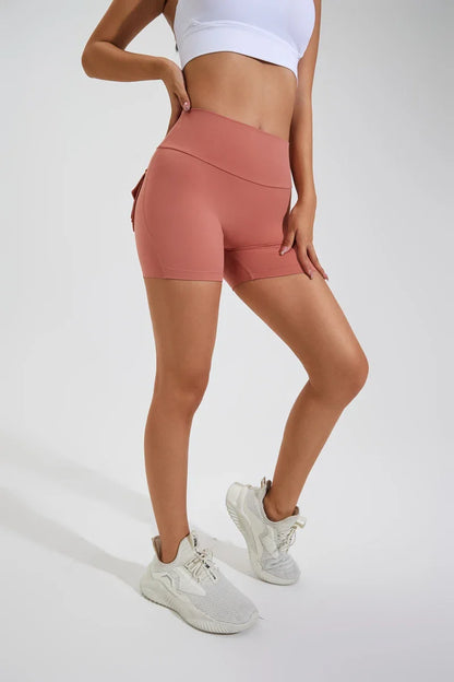 QINACTIVE Women’s Yoga Shorts — High Waist Scrunched Butt Pocket Push-Up Gym Leggings & Sexy Booty Fitness Tights