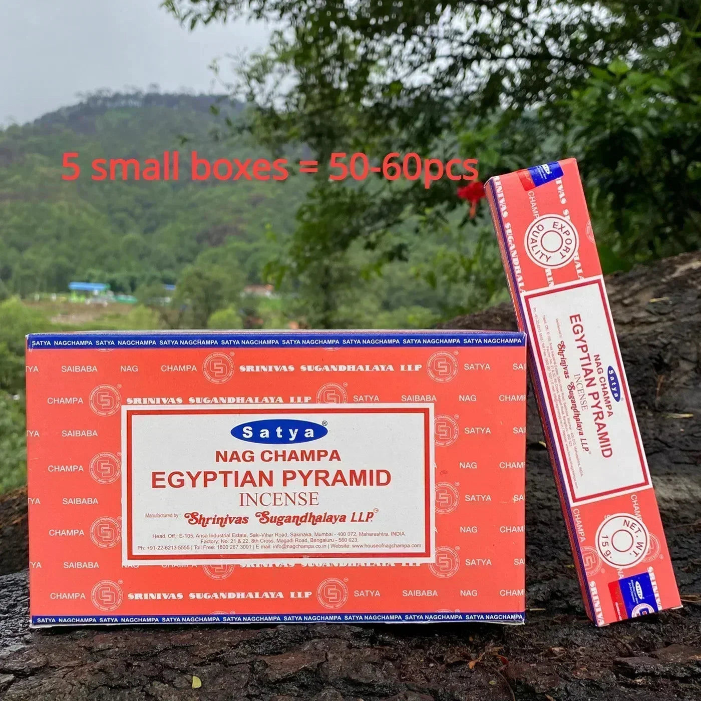 5BOX NAG Champa Indian Incense Set – Satya Handmade Sticks with 6 Aromatic Scents for Home & Meditation