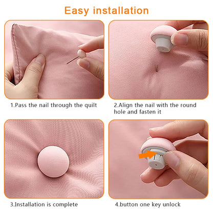 4PCS Quilt Clips - One Key Unlock Duvet Cover Fastener, Non-Slip Blanket Buckle Retainer Clips