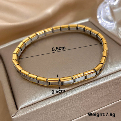 Greatera Five-Layer 10mm Beaded Bracelet – Two-Tone Stainless Steel Watch Chain Bangle Jewelry for Men & Women