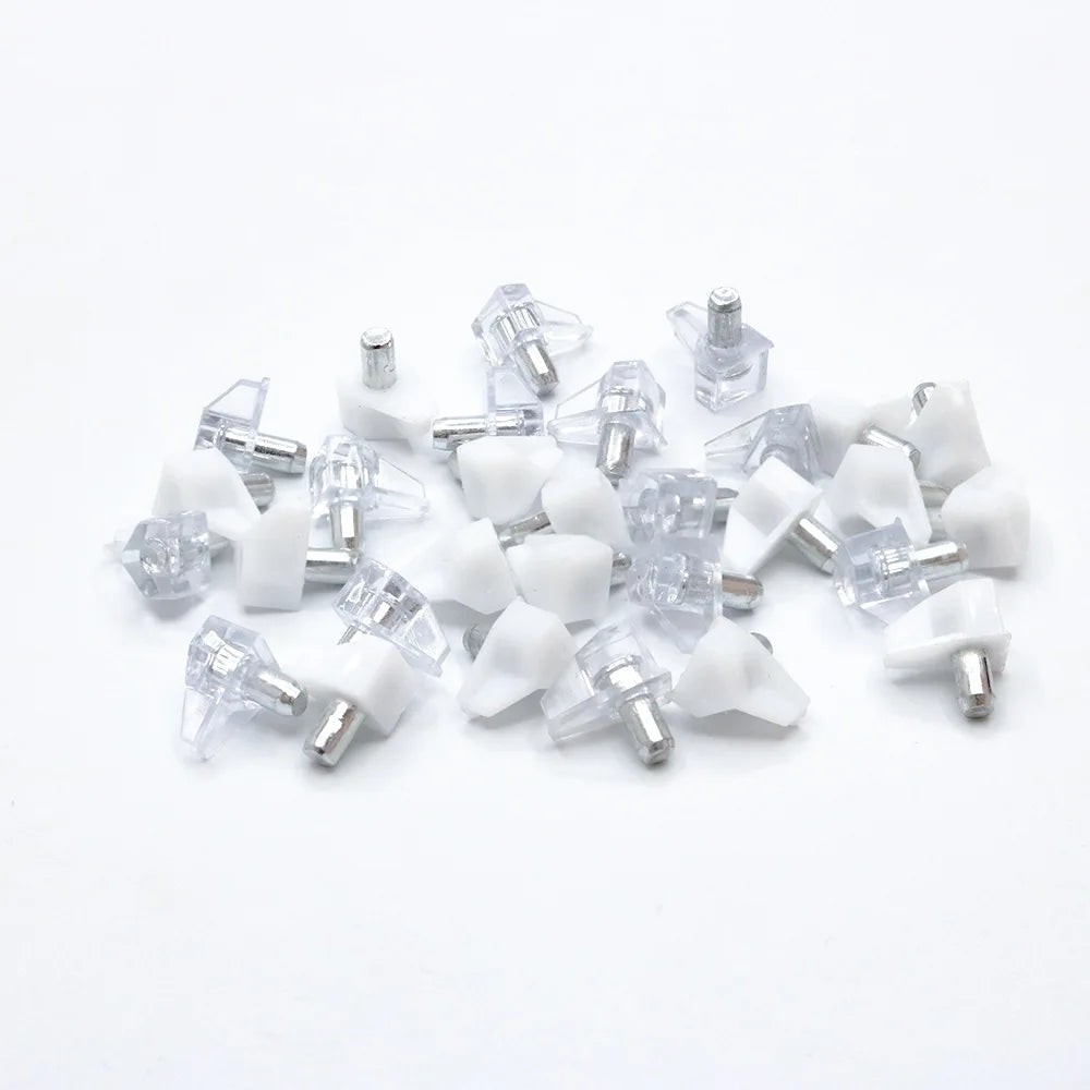 10/500PCS Transparent Shelf Studs – Plastic Laminate & Glass Plate Support Pegs for Cabinet, Wardrobe, Furniture Hardware