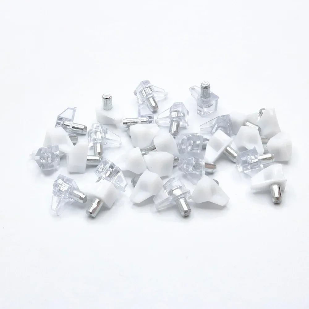 10/500PCS Transparent Shelf Studs – Plastic Laminate & Glass Plate Support Pegs for Cabinet, Wardrobe, Furniture Hardware