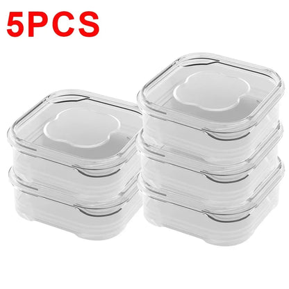 5/1Pcs Mini Transparent Food Storage Containers with Lid – Fridge Organizer Box for Meat, Vegetables & Kitchen Fresh-Keeping