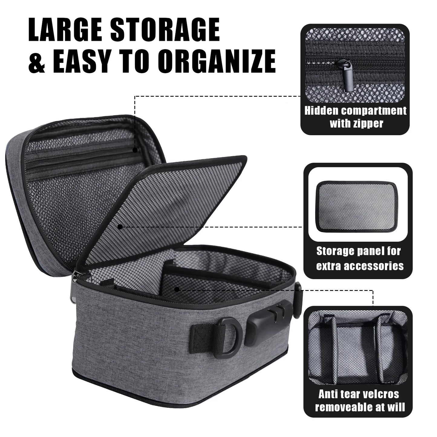 Unisex Smell-Proof Pouch with Combination Lock – Secure Stash Bag for Storage & Travel Gifts