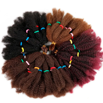 Afro Kinky Bulk Crochet Braiding Hair - Short 12" Synthetic Hair Extensions for African American Women