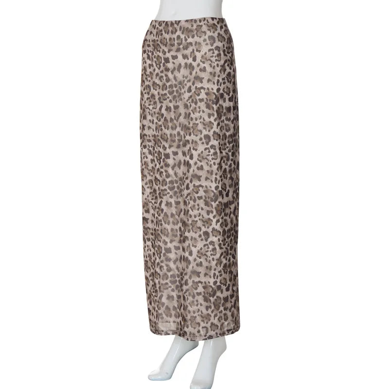 Women’s Tulle Leopard Print Off-Shoulder Top – Summer Casual Bandeau Blouse with Straight-Cut Neckline