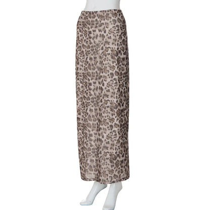 Women’s Tulle Leopard Print Off-Shoulder Top – Summer Casual Bandeau Blouse with Straight-Cut Neckline