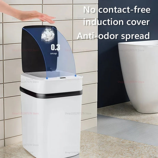 Smart Automatic Trash Can — Household Toilet & Bathroom Waste Basket with Lid, Motion Sensor 2025