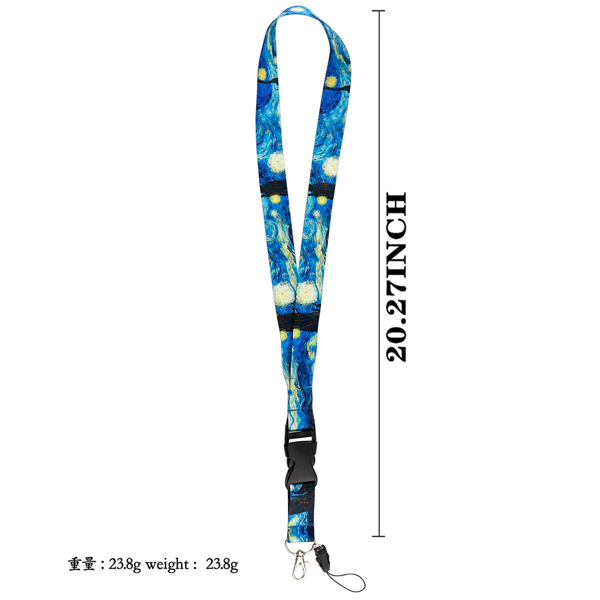 Van Gogh Starry Night Art Neck Strap Lanyard – Keychain Badge Holder for ID, Credit Card & Keys Accessories