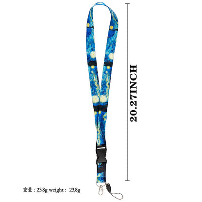Van Gogh Starry Night Art Neck Strap Lanyard – Keychain Badge Holder for ID, Credit Card & Keys Accessories