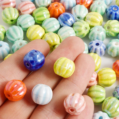 10/20/30PCS Colorful Ceramic Animal Beads – 2mm Hole Clownfish, Turtle, Star & Conch Shell for DIY Jewelry, Bracelets & Crafts