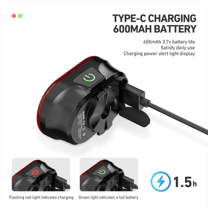 CYCLAMI CY300T Smart Bicycle Brake Sensing Light — Waterproof Front & Rear MTB Road Bike Light Accessory