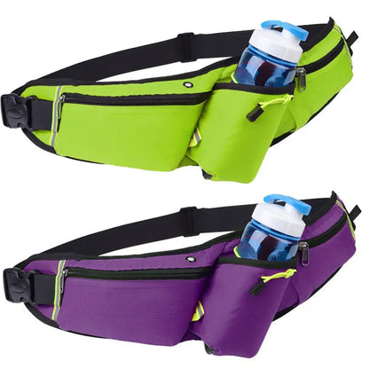 Unisex Waterproof Sports Waist Pack – Hip Bag for Running, Climbing, Motorcycle with Water Bottle & Phone Holder