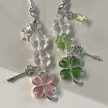 Lucky Leaf Phone Charm Pendant - Cute Key Chain Strap for Samsung Phone Case Bag Books Camera Accessories