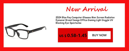 2024 Oversized Square Anti-Blue Light Glasses, Large Frame Myopia Transparent Eyeglasses