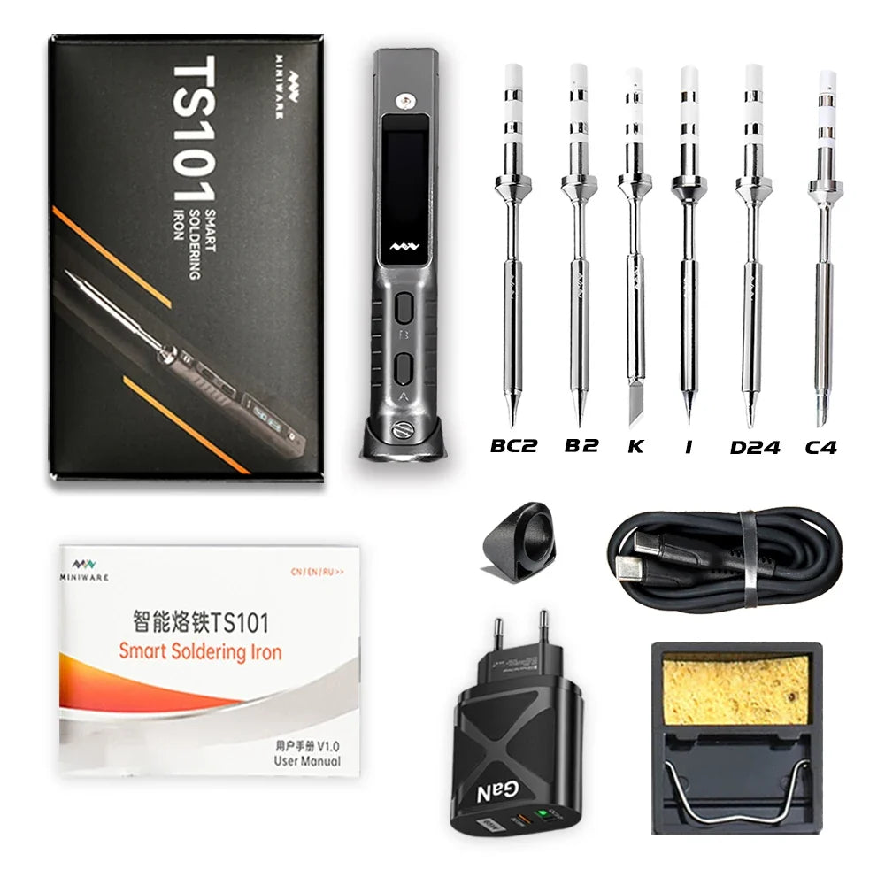 TS101 90W Mini USB Soldering Iron - Digital Adjustable Temperature Electric Solder Station with PD Charger Support