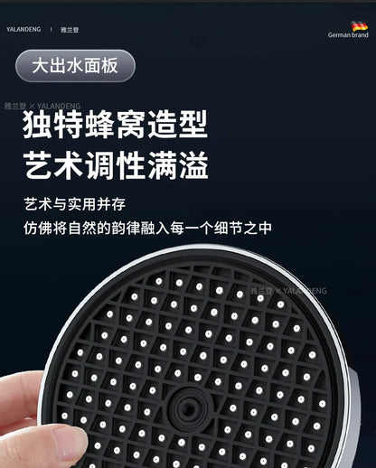 15cm Large Panel High Pressure Shower Head with Filter – 3 Modes Rainfall Spray Nozzle for Bathroom Accessories