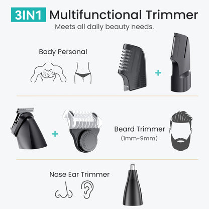 Kensen S16 3-in-1 Men’s Body Hair Shaver & Beard Trimmer Waterproof Electric Clipper