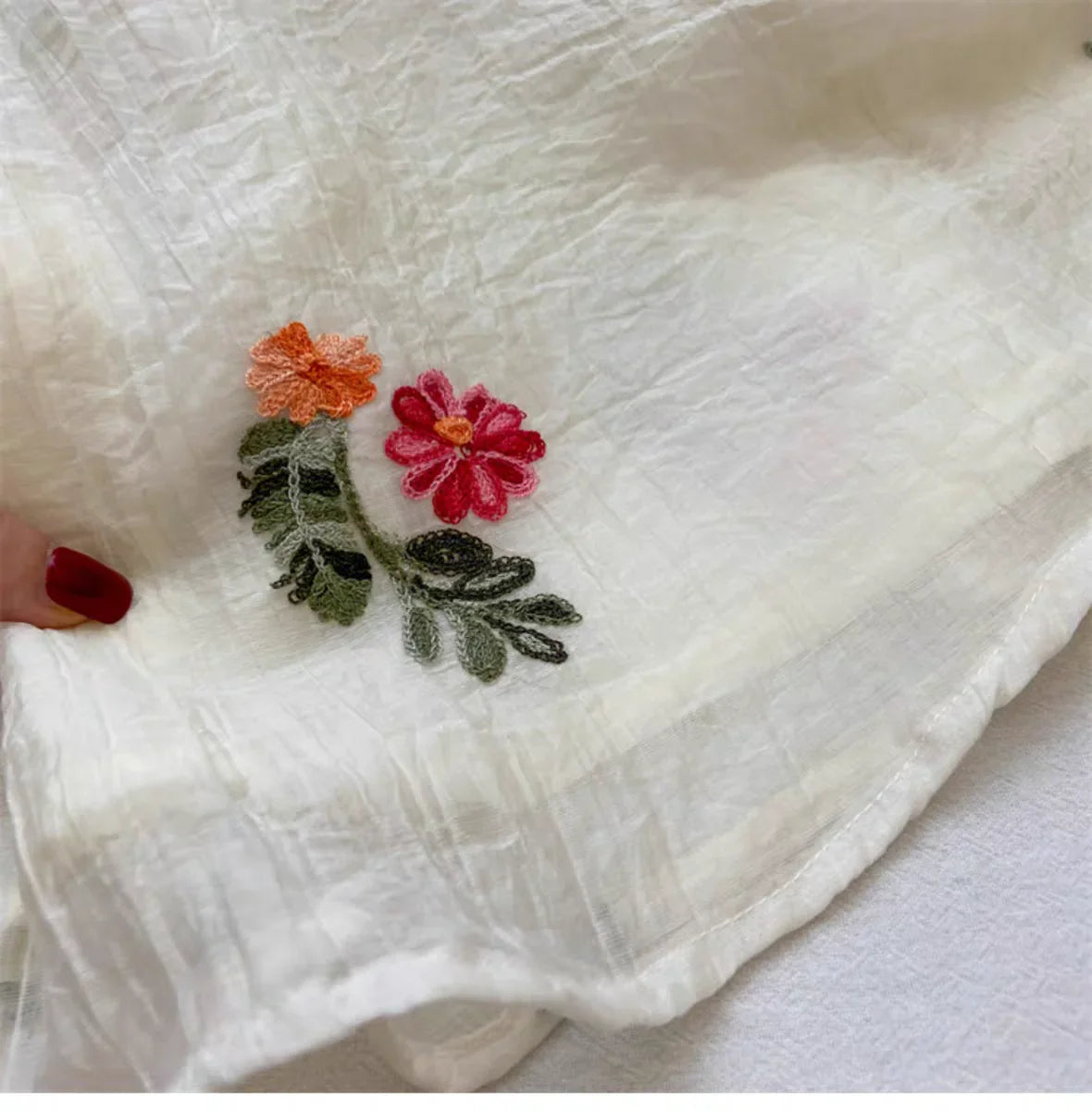 Summer Girls Bohemian Halter Neck Dress – Floral Embroidered Sleeveless Mesh Layered Dress