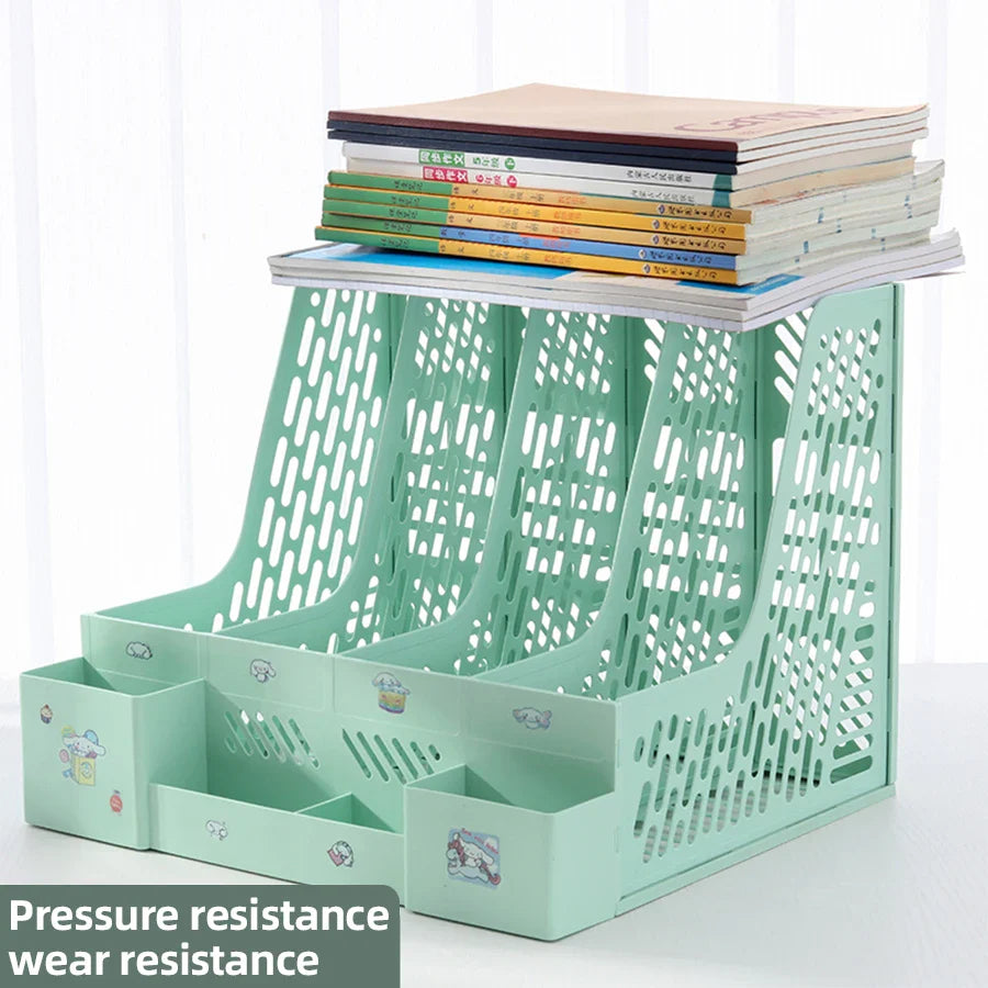 Multi-Color File Rack Folder Storage Box, Desktop File Box, Multi-Functional File Basket, Multi-Layer Shelf, Office Bookshelf Organizer