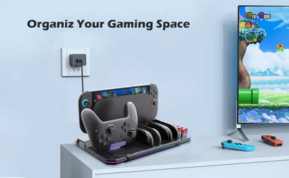 Multi-Functional Switch 2 Cooling & Charging Stand SW2139 – Fan, 10 Game Card Slots & 9 LED Light Effects