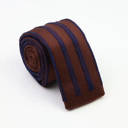 Classic Knit Neck Tie for Men — 6cm Plaid & Dots Casual Business Wedding Tie