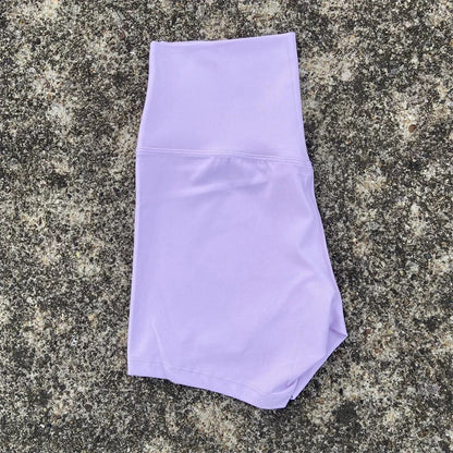 Women's High Waist Athletic Yoga Shorts – Solid Color Squat Proof Fitness Shorts for Running, Cycling & Training