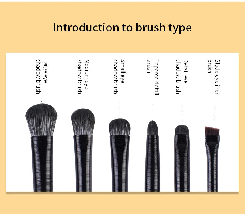 Natural Eye Makeup Brushes Set - Eyeshadow, Eyebrow, Contour, and Eyeliner Brushes for Women, Blending & Detail Tools