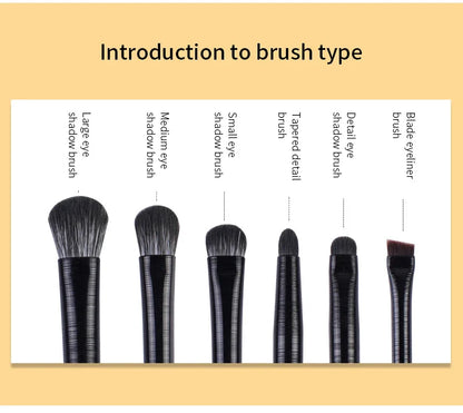 Natural Eye Makeup Brushes Set - Eyeshadow, Eyebrow, Contour, and Eyeliner Brushes for Women, Blending & Detail Tools