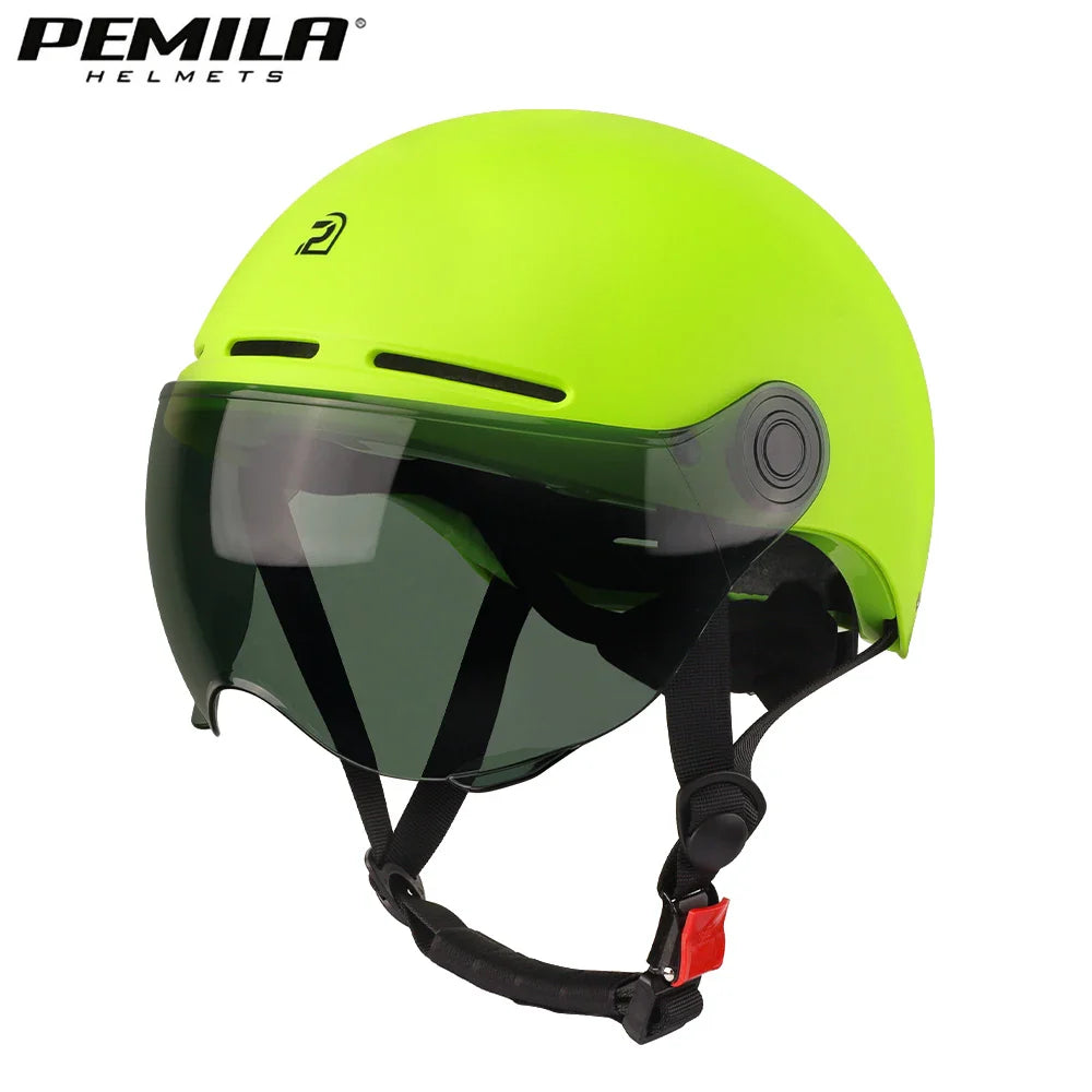 PEMILA Full Edge Wrap Cycling Helmet – MTB & Road Bike Helmet with Goggles, Ear Protection, for E-Bike & Bicycle