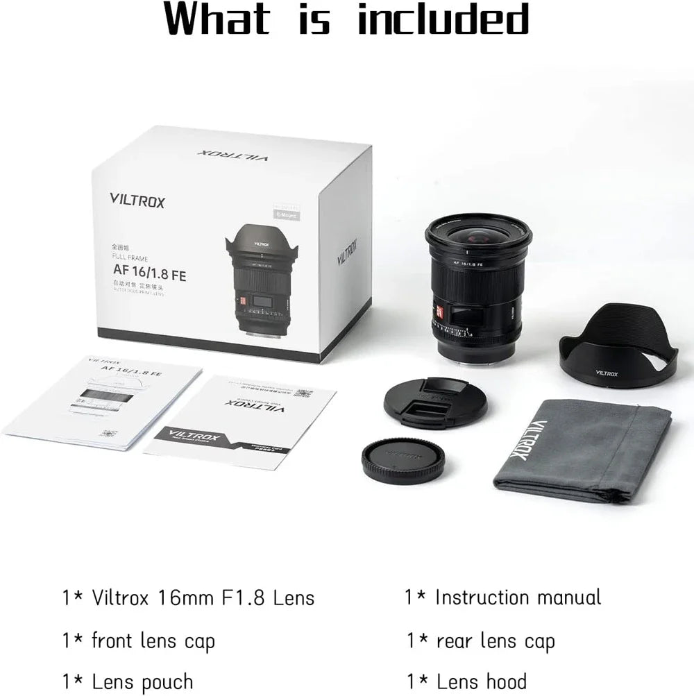 Viltrox AF 16mm F1.8 FE Wide Angle Fisheye Lens – Full Frame Camera Lens for Sony E Mount A7II, A7III, A7IV, A7SIII, A7RV, ZVE1
