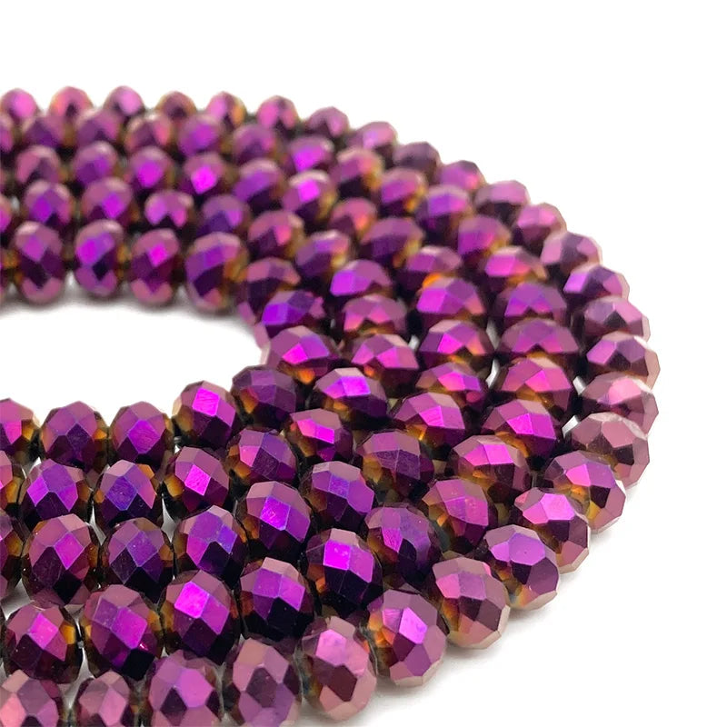 Faceted Crystal Glass Beads 2-8mm Loose Spacer Beads for DIY Jewelry Making Bracelets & Earrings
