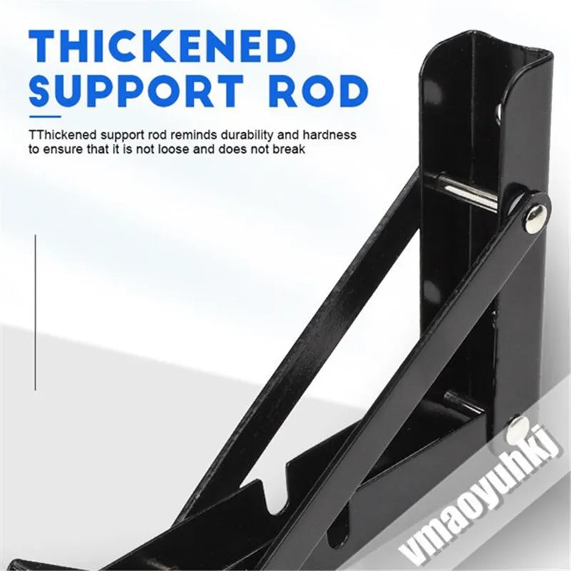 2pcs Heavy Duty Stainless Steel Folding Shelf Brackets | Collapsible Wall-Mounted L-Table Hinges for Bench & Table with Screws