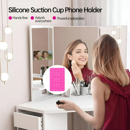 Double-Sided Silicone Suction Pad - Mobile Phone Fixture, Adhesive Rubber Sucker Pad for Secure Mounting