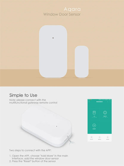 Original Aqara ZigBee Door & Window Sensor – Wireless Smart Home Security, Works with MiHome & HomeKit APP (MCCGQ11LM)