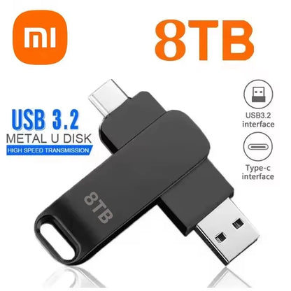 Xiaomi USB 3.2 16TB Flash Drive — High-Speed Metal Pendrive, Waterproof Portable Memory Stick