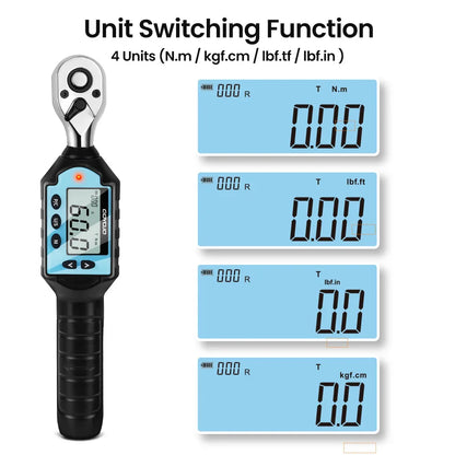 New Digital Preset Torque Wrench | 1/2", 3/8", 1/4" Bidirectional Ratchet for Professional Bicycle Repair